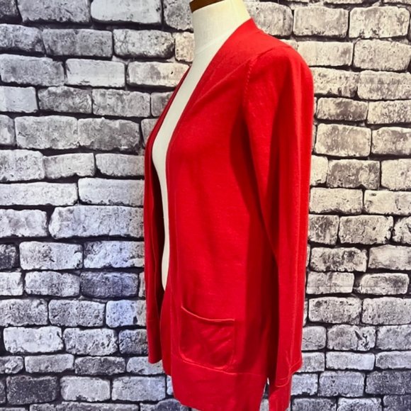 J. Jill Red Long Sleeve No Close Cardigan Sweater Size XS - Picture 3 of 9